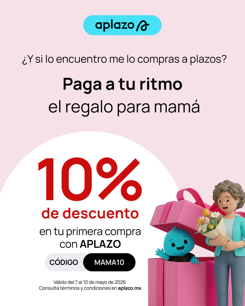Promoción Aplazo — 10% de descuento en tu primera compra con código MAMA10