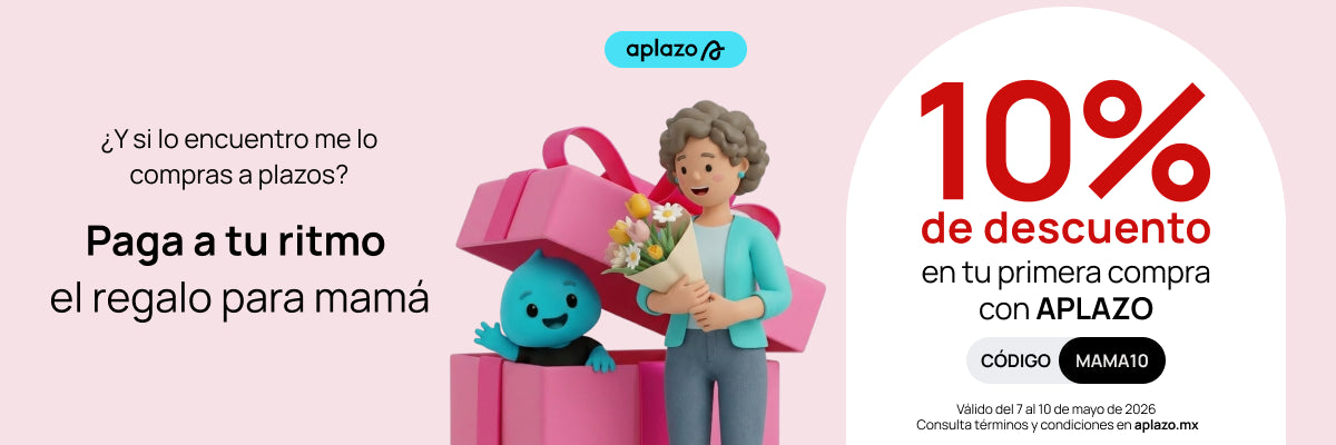 Promoción Aplazo — 10% de descuento en tu primera compra con código MAMA10