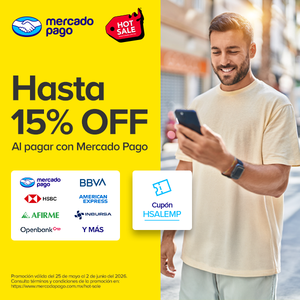 Hasta 15% OFF al pagara con Mercado Pago. Código: HSALEMP